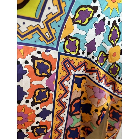 Zara Vibrant Sateen Retro Boho Printed Kimono Robe Floral Loungewear Y2K… - Picture 6 of 7